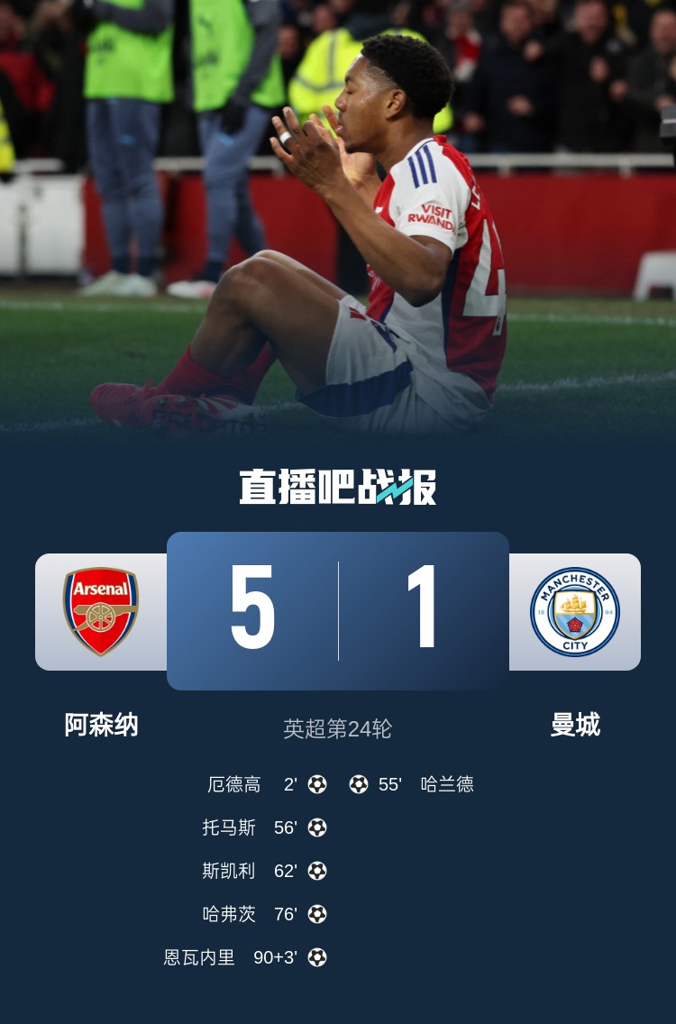  硬氣槍手無畏強(qiáng)敵！阿森納本賽季5-1碾壓曼城，3-0完勝皇馬